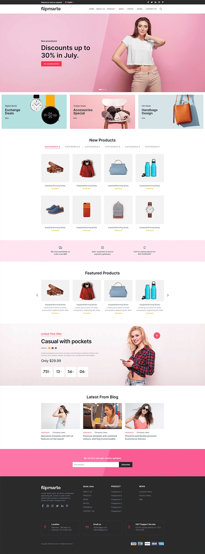 通用企業(yè)外貿(mào)產(chǎn)品模版網(wǎng)站（英文）	